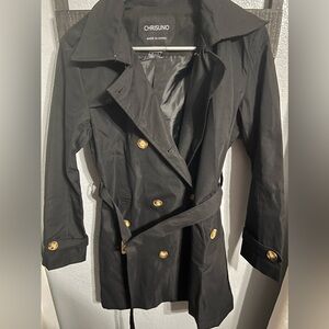 Chrisuno Women's Double Breasted Trench Coats Mid-Length Belted Overcoat Jacket